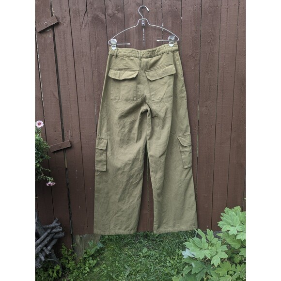 Naked Wardrobe Green Wide Leg Cargo Pants Womene Size S Military Street Style - Picture 2 of 9